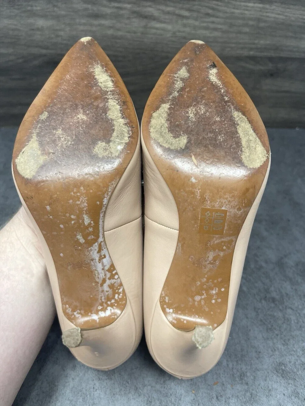 Coach Waverly Pumps Heels Shoes Womens Size 9pink Nude Leather Pointed Toe